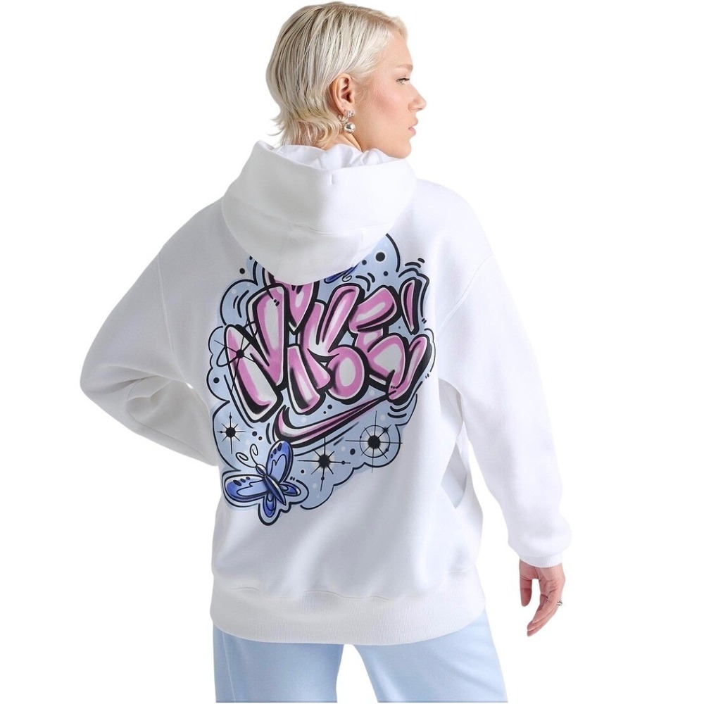 Nike Women Sportswear Phoenix Fleece Airbrushed Oversized Pullover Hoodie XS NWT